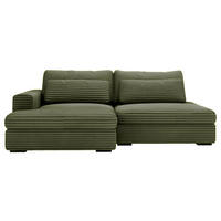 ECKSOFA Cord Grün  - Schwarz/Grün, Design, Kunststoff/Textil (158/223cm) - Lomoco
