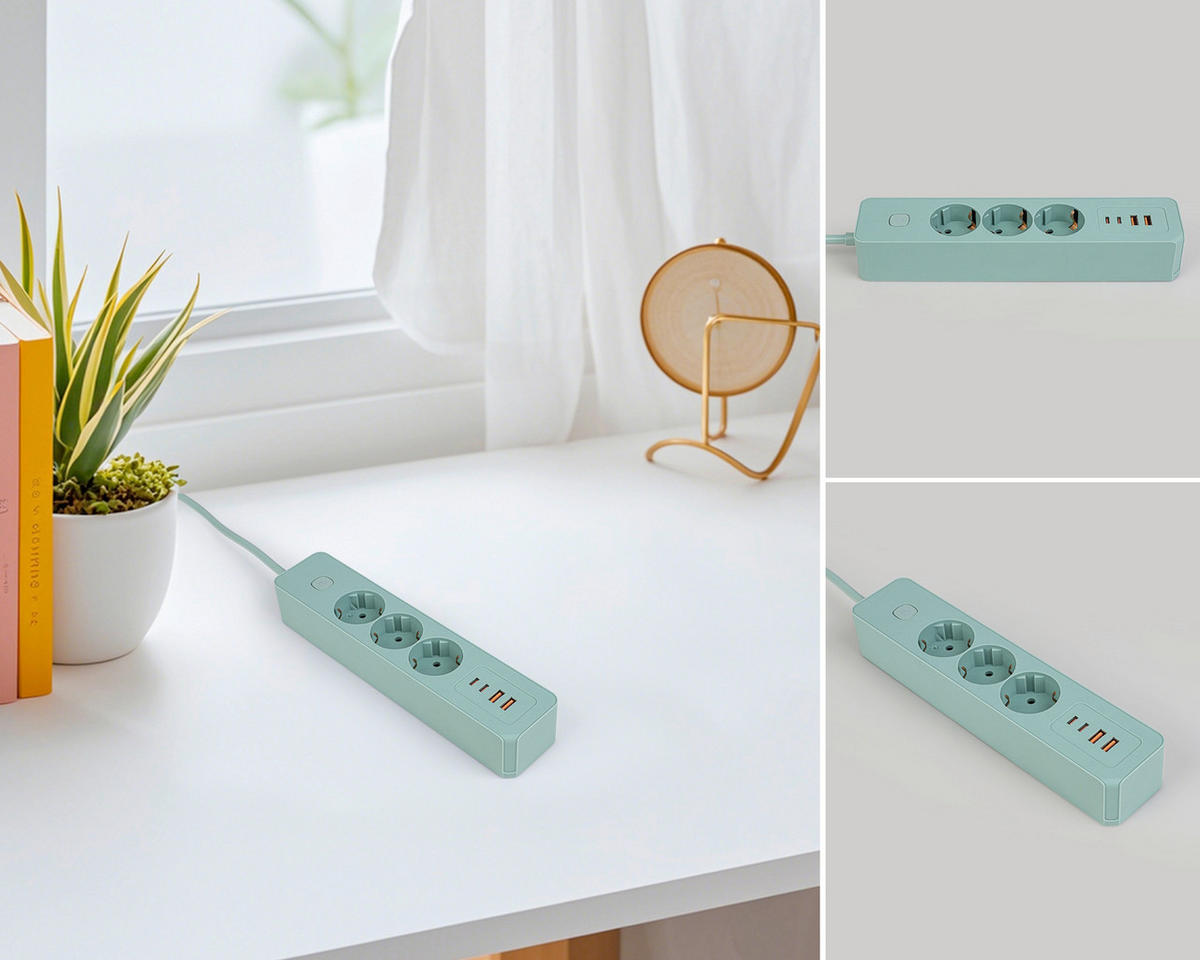 STECKDOSENLEISTE - Mintgrün, Basics, Kunststoff/Metall (24/5,5/4cm) - Mican
