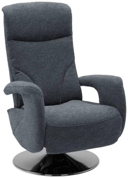 RELAXSESSEL in Textil Dunkelblau  - Chromfarben/Dunkelblau, Design, Textil/Metall (71/110/83cm) - Dieter Knoll