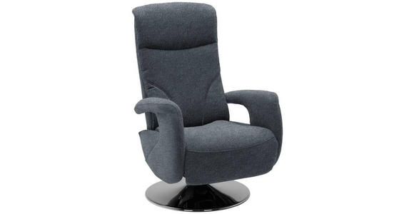 RELAXSESSEL in Textil Dunkelblau - Chromfarben/Dunkelblau, Design, Textil/Metall (71/110/83cm) - Dieter Knoll