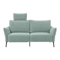 3-SITZER-SOFA Chenille Hellblau  - Schwarz/Hellblau, Konventionell, Textil/Metall (184/90/92cm) - Elegando