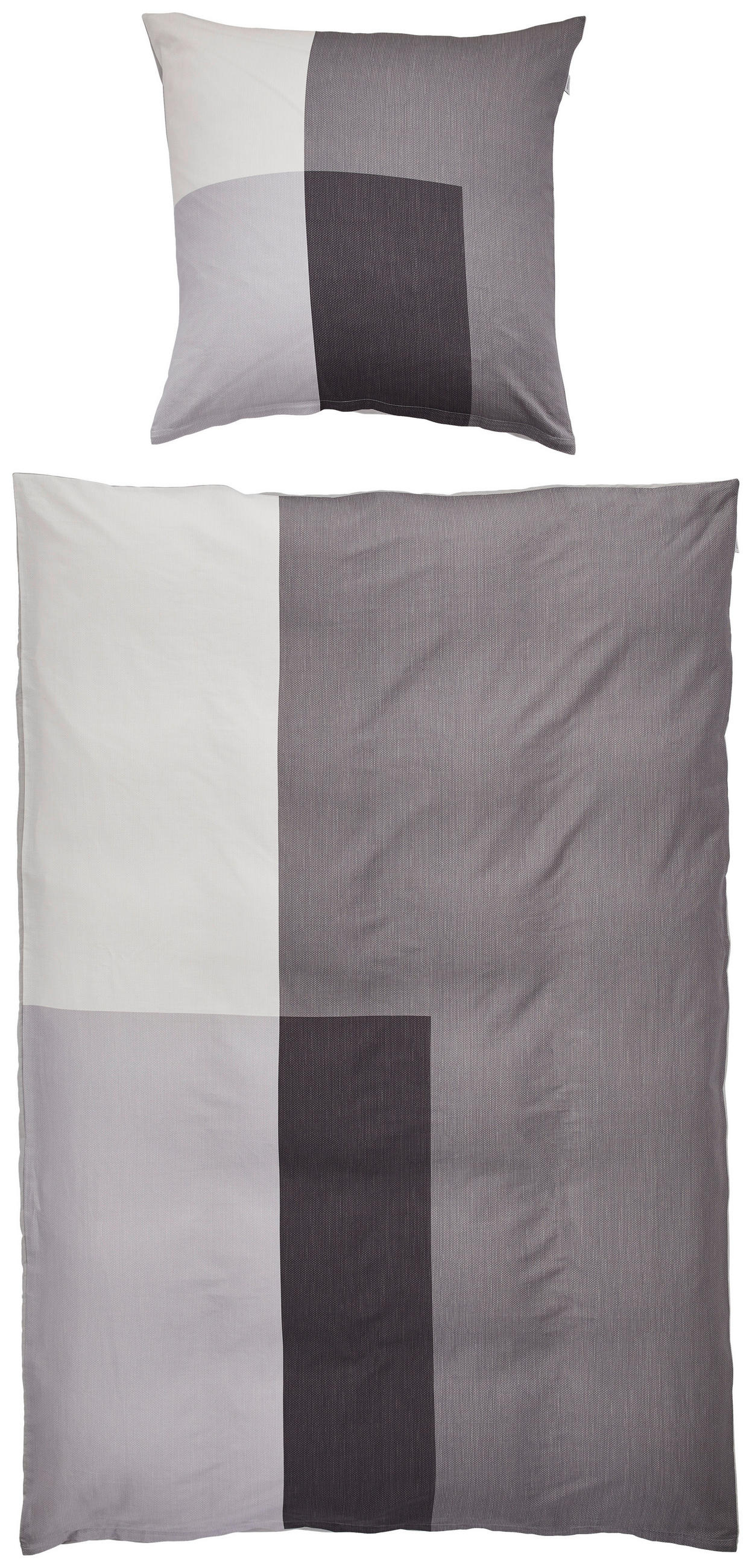 WENDEBETTWÄSCHE Satin 135/200 cm  - Anthrazit/Creme, Design, Textil (135/200cm) - Schöner Wohnen
