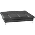 SCHLAFSOFA  in Echtleder Schwarz  - Chromfarben/Schwarz, KONVENTIONELL, Leder/Metall (200/85/90cm) - Novel