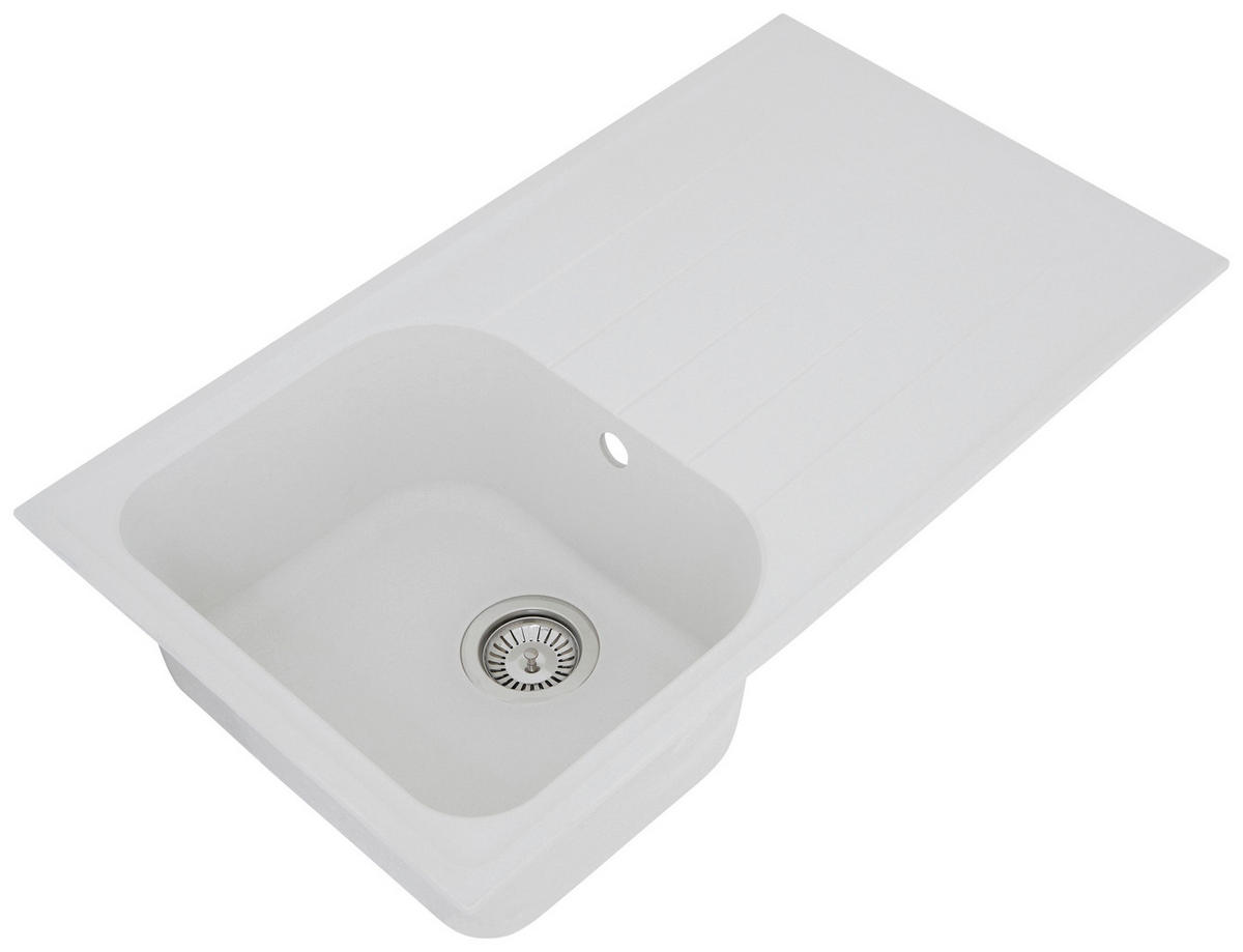 SPÜLE 1725ORLANDO86X50W  - Weiß, Trend, Stein (86/20,9/50cm) - Respekta