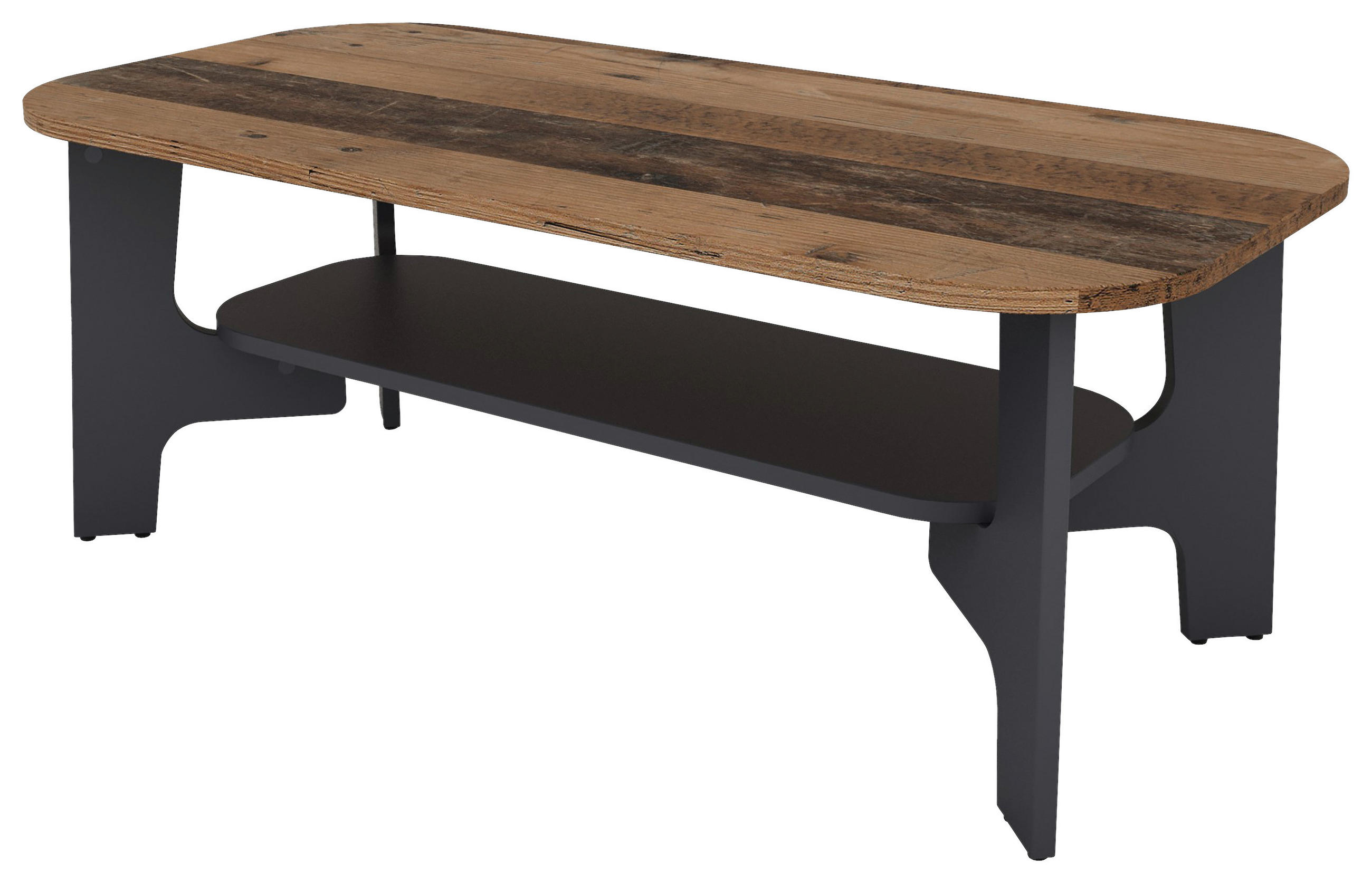 Couchtisch Jonny Graphitfarben/alteiche Dekor