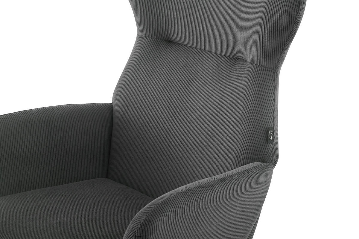SCHAUKELSESSEL in Cord Grau  - Schwarz/Grau, Design, Holz/Textil (65/97/94cm) - Ti'me