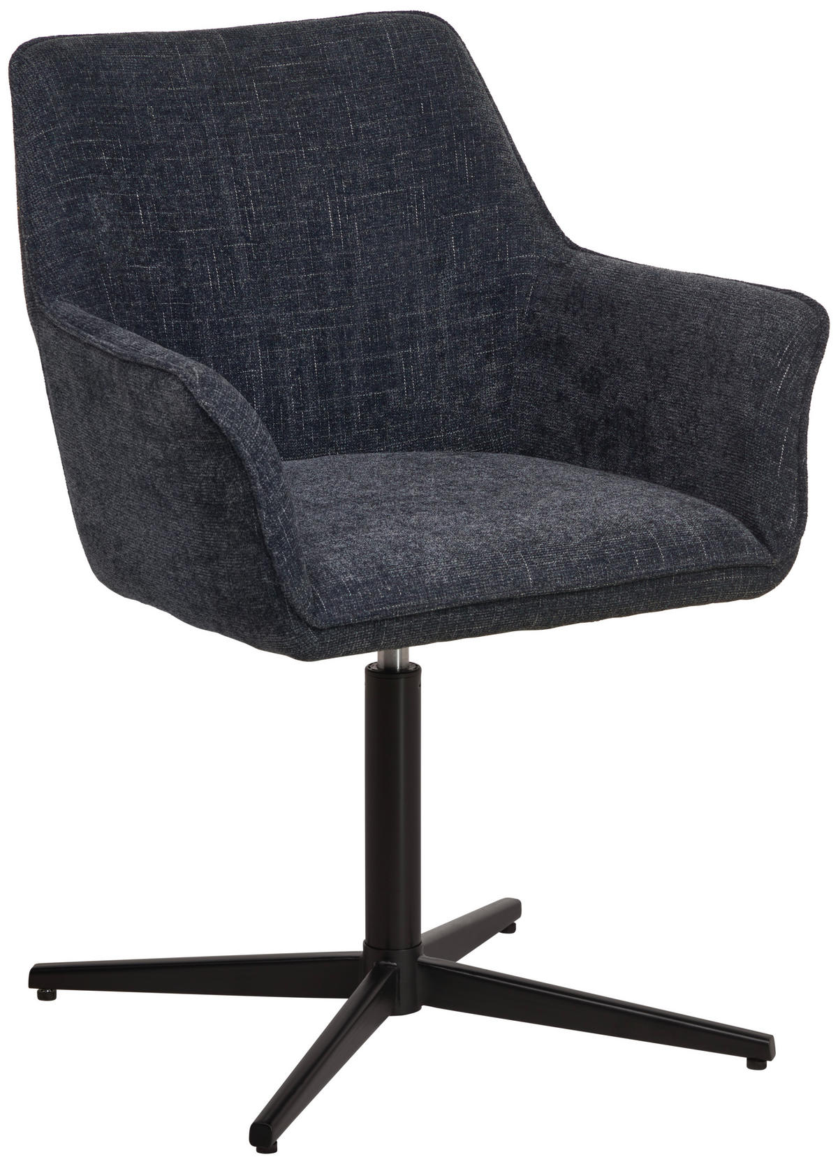 ARMLEHNSTUHL  in Eisen Leinenoptik  - Schwarz/Dunkelblau, KONVENTIONELL, Holz/Textil (60/86.5/61cm) - MID.YOU