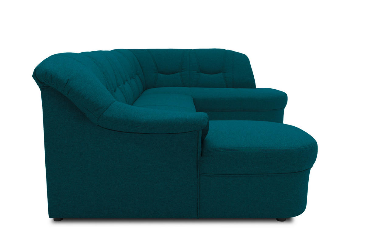 WOHNLANDSCHAFT Dunkelblau Mikrofaser  - Schwarz/Dunkelblau, KONVENTIONELL, Kunststoff/Textil (146/295/180cm) - MID.YOU