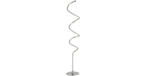 Led Stehlampe Alicia Silber, Schlank Spiralförmig - Sandfarben/Silberfarben, MODERN, Kunststoff/Metall (25/125cm) - Luca Bessoni