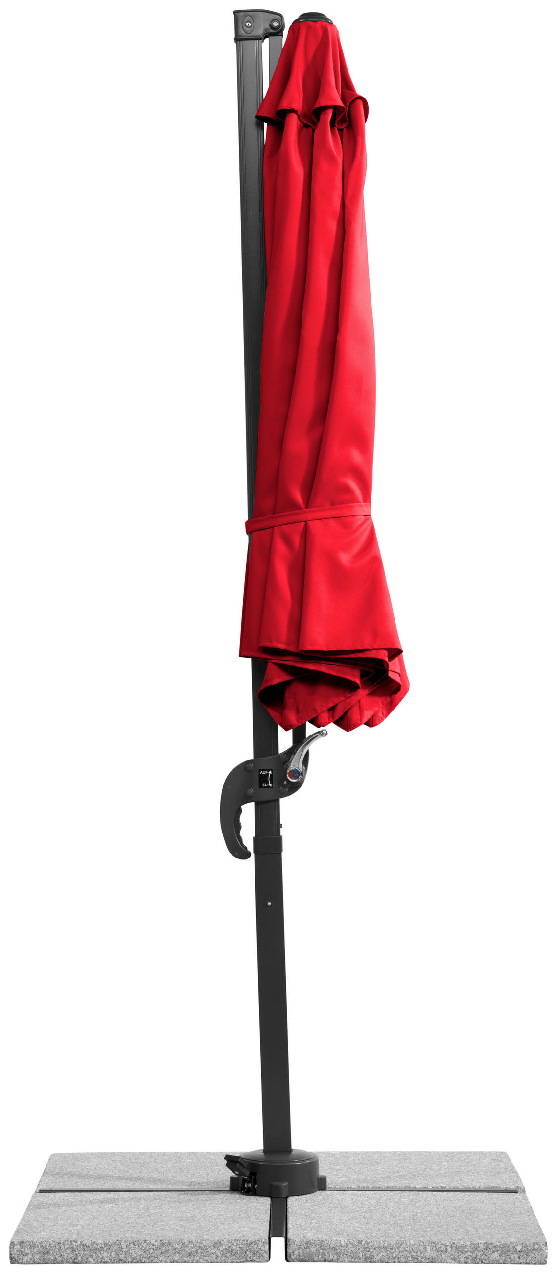 BOČNÍ SLUNEČNÍK 352/244/300 cm - antracitová/červená, Basics, kov/textil (352/244/300cm)