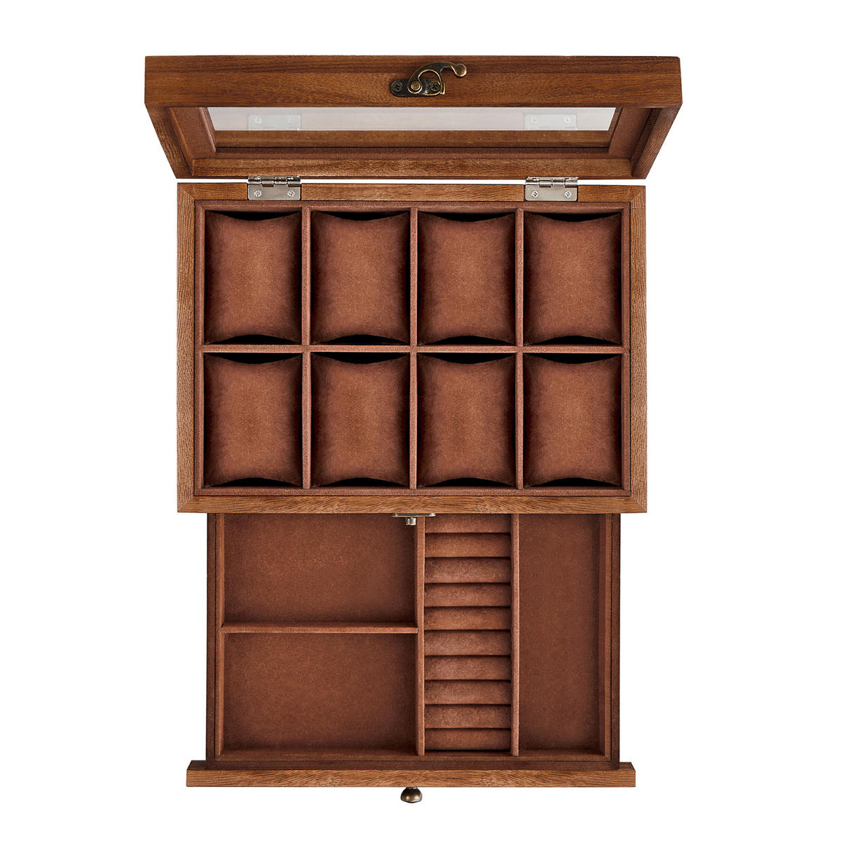 UHRENBOX - Braun, Basics, Holz/Metall (27/12,5/19cm)