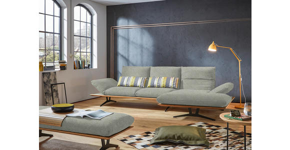 ECKSOFA in Flachgewebe Greige 314/159 cm - Greige/Schwarz, Design, Holz/Textil (314/159cm) - Dieter Knoll