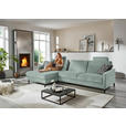 ECKSOFA  in Chenille, Flachgewebe Mintgrün  175/316 cm  - Schwarz/Mintgrün, Design, Textil/Metall (175/316cm) - Dieter Knoll