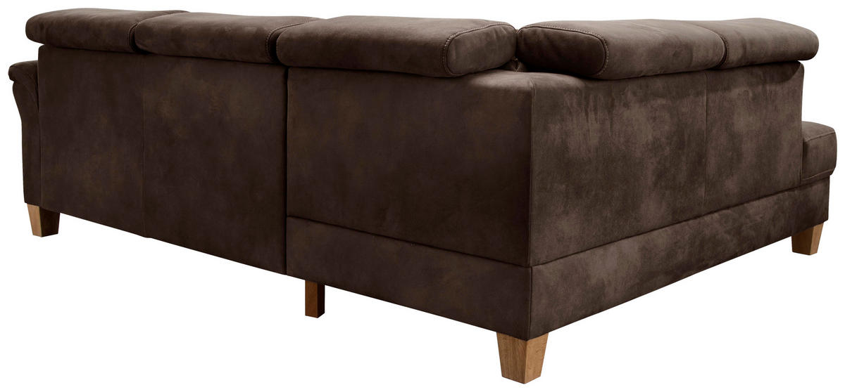 ECKSOFA in Mikrofaser Mokka  - Eichefarben/Beige, Konventionell, Holz/Textil (245/194cm) - Sit & More