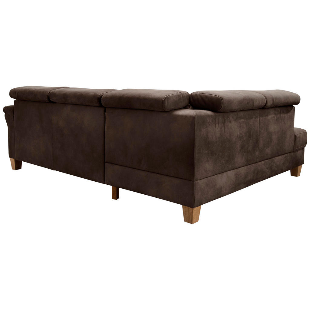 Thumbnail - Sit & More Ecksofa, Mokka, Textil, Buche, 5,5-Sitzer, Ottomane rechts, L-Form, 245x194 cm, Goldenes M, Oeko-Tex® Standar...