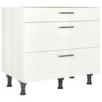 KOCHFELDUMBAUSCHRANK 90/87/56 cm  in Weiß Hochglanz  - Edelstahlfarben/Weiß Hochglanz, MODERN, Holzwerkstoff/Metall (90/87/56cm) - Nobilia