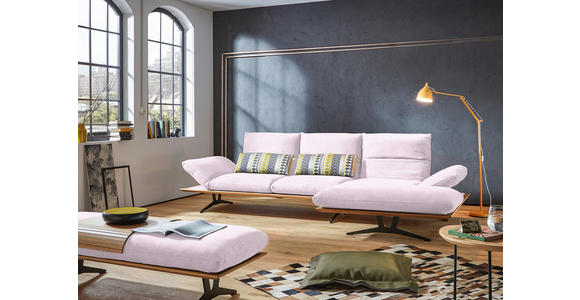 ECKSOFA in Flachgewebe Hellrosa 314/159 cm - Hellrosa/Schwarz, Design, Holz/Textil (314/159cm) - Dieter Knoll