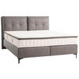 BOXSPRINGBETT 180/200 cm  in Anthrazit  - Anthrazit/Schwarz, Design, Leder/Holz (180/200cm) - Novel