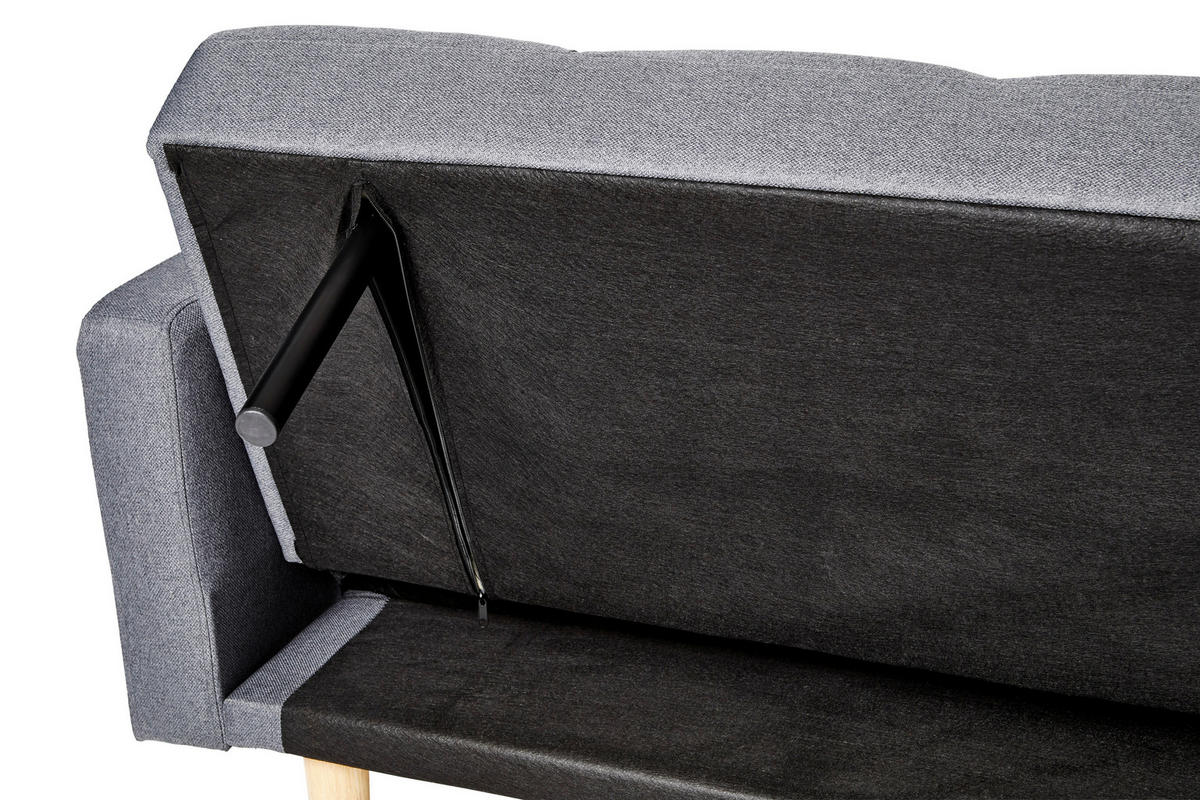 SCHLAFSOFA Webstoff Grau  - Eichefarben/Grau, MODERN, Holz/Textil (213/83/83cm) - Livetastic