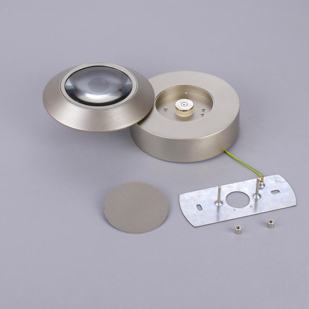 LED-DECKENLEUCHTE Oculis 26/21/20 cm   - Alufarben, MODERN, Glas/Kunststoff (26/21/20cm) - Neuhaus PURE