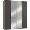 DREHTÜRENSCHRANK in Graphitfarben, Eichefarben  - Chromfarben/Eichefarben, Modern, Holzwerkstoff (200/236/58cm) - MID.YOU