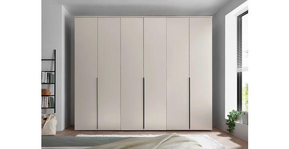 DREHTÜRENSCHRANK  in Kaschmir  - Kaschmir/Schwarz, MODERN, Holzwerkstoff/Kunststoff (270/225/52cm) - Carryhome