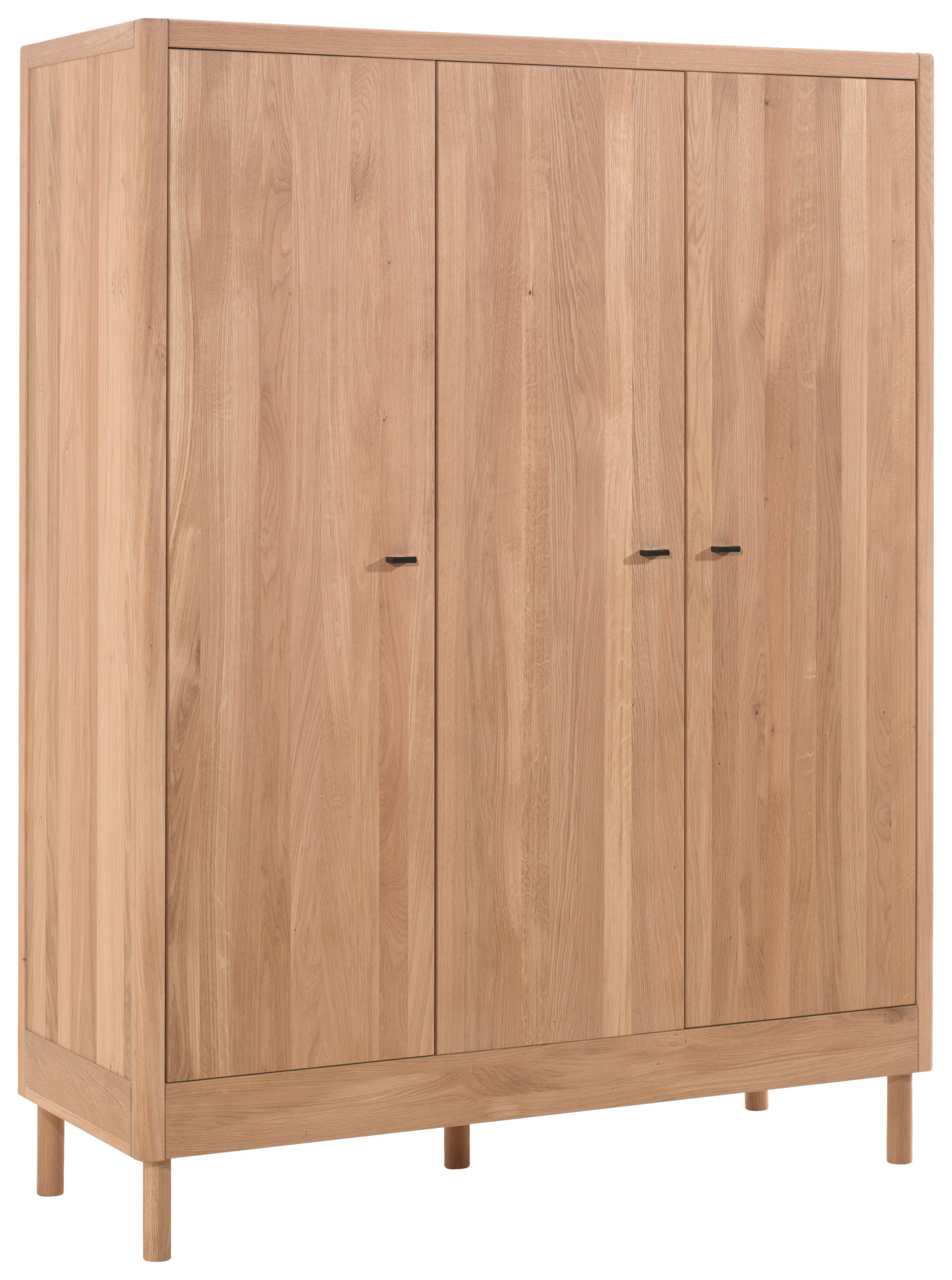 DREHTÜRENSCHRANK 2-türig Eiche massiv Eichefarben  - Eichefarben/Schwarz, MODERN, Holz/Metall (145,8/190/55cm) - Vipack