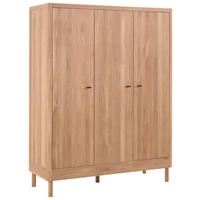 DREHTÜRENSCHRANK 2-türig Eiche massiv Eichefarben  - Eichefarben/Schwarz, MODERN, Holz/Metall (145,8/190/55cm) - Vipack
