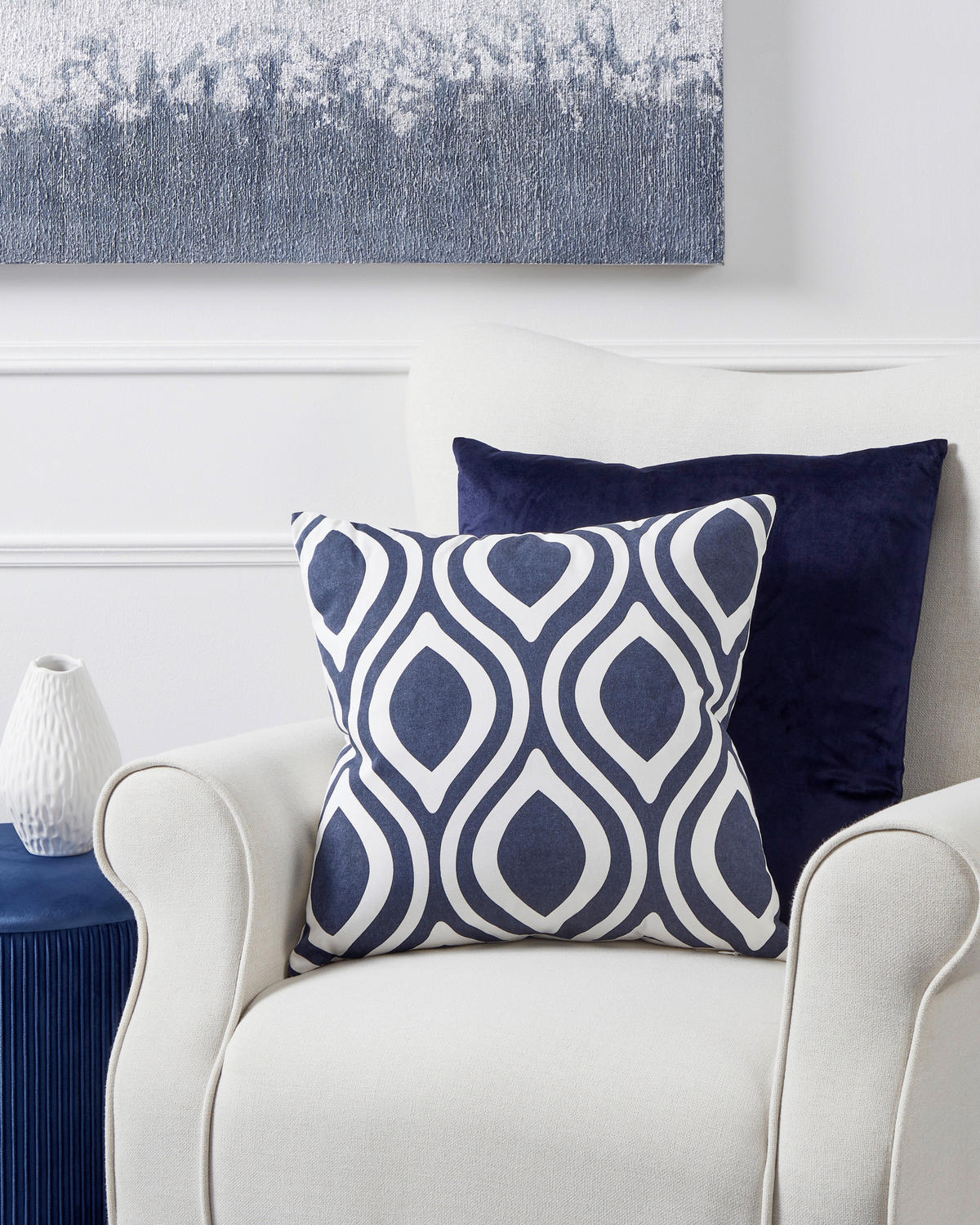 ZIERKISSEN  45/45 cm   - Blau/Weiß, Basics, Textil (45/45cm) - Eglo
