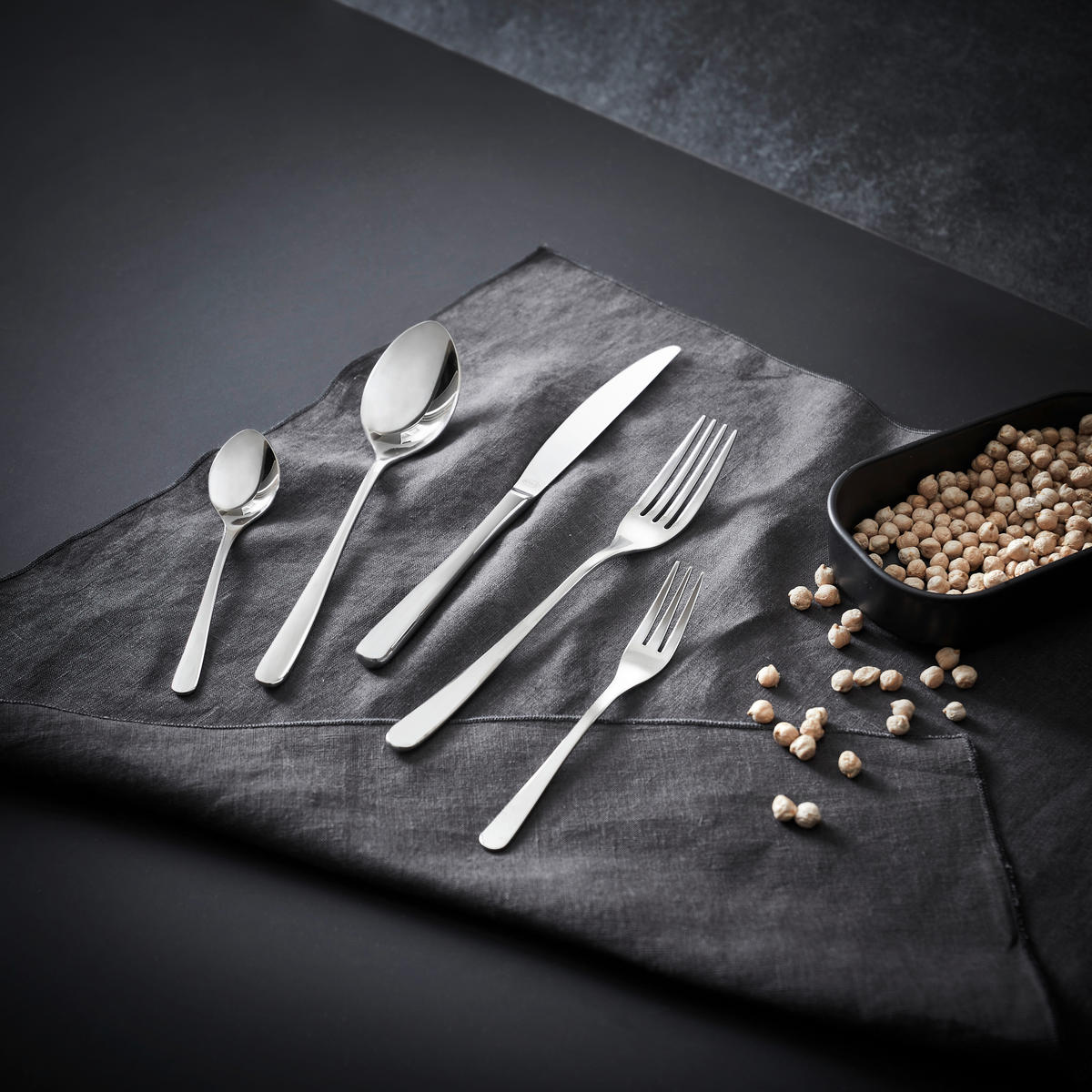 BESTECKSET PASSION 60-teilig Edelstahl  - Edelstahlfarben, Design, Metall - Rösle