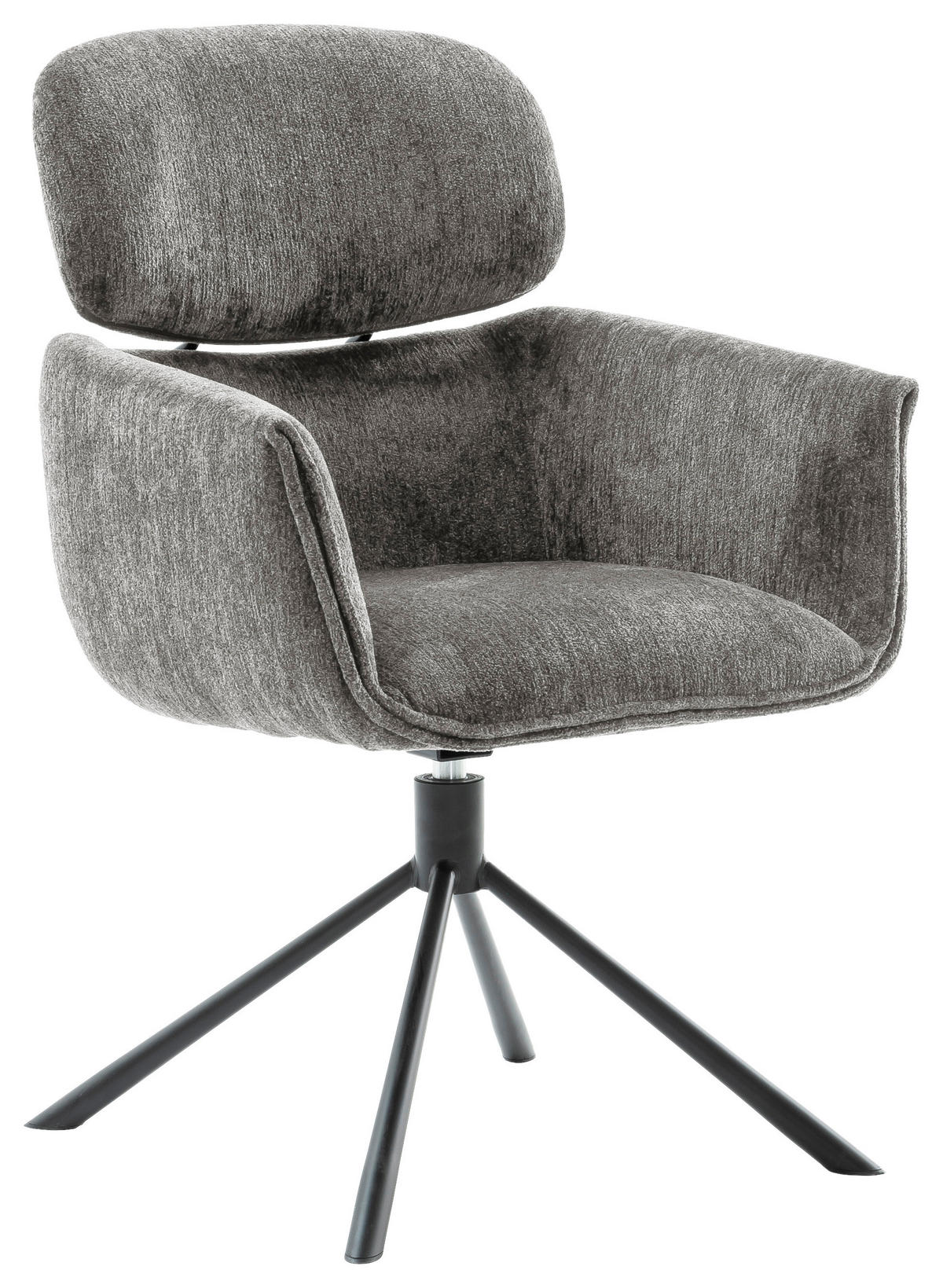 ARMLEHNSTUHL  in Stahl Struktur  - Schwarz/Grau, Design, Textil/Metall (60/90/65cm) - Novel