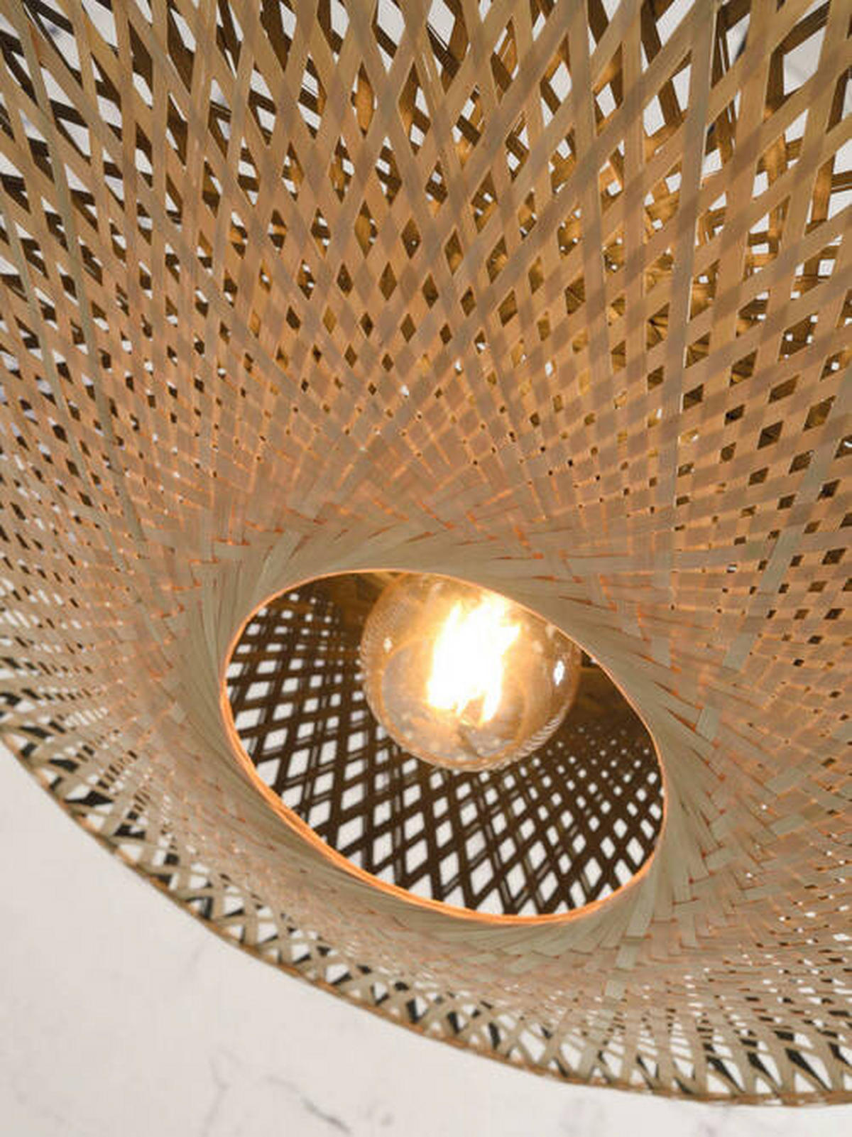 TAKLAMPA Kalimantan 47/24 cm  - ljusbrun/svart, Natur, metall/naturmaterial (47/24cm) - Good & Mojo