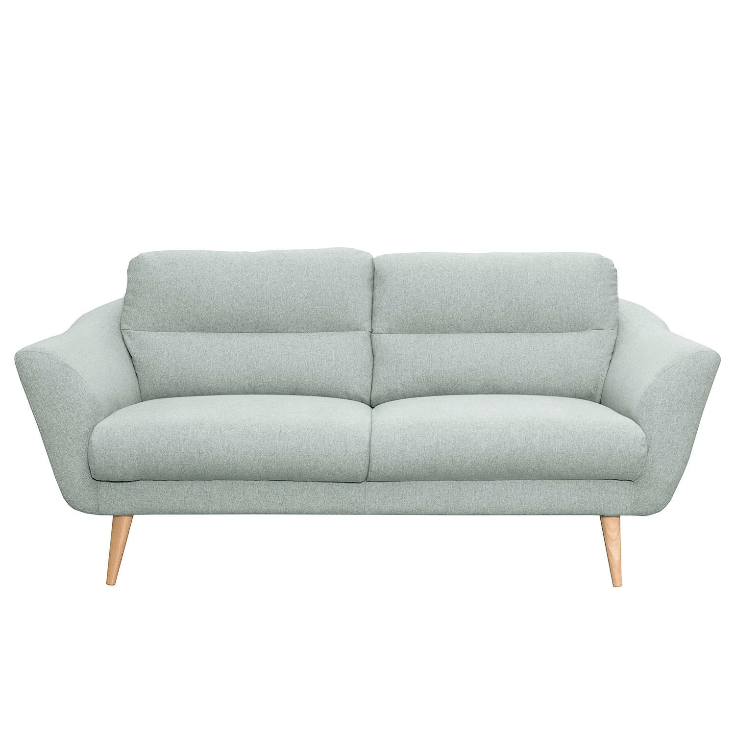 2,5-SITZER Webstoff Hellblau  - Buchefarben/Hellblau, Design, Holz/Textil (187/87/88cm) - Livetastic