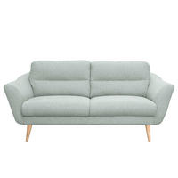 2,5-SITZER Webstoff Hellblau  - Buchefarben/Hellblau, Design, Holz/Textil (187/87/88cm) - Livetastic