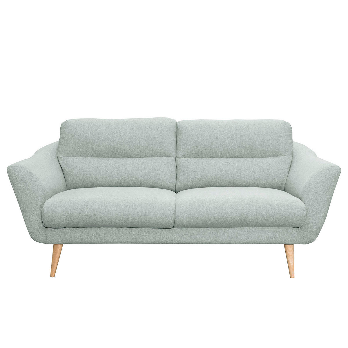 2,5-SITZER Webstoff Hellblau  - Buchefarben/Hellblau, Design, Holz/Textil (187/87/88cm) - Livetastic