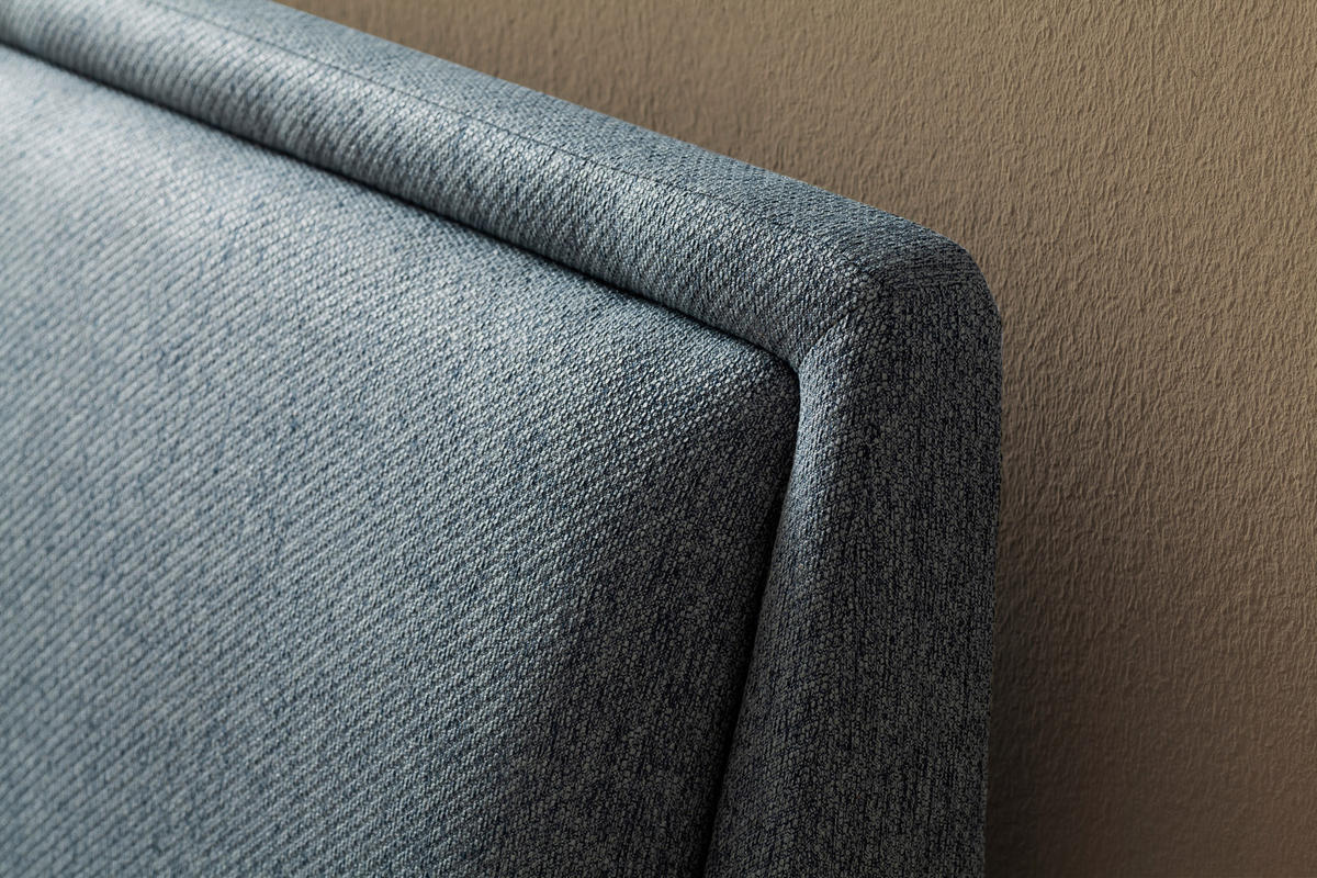 POLSTERBETT 140/200 cm  in Blau  - Blau/Eichefarben, Konventionell, Holz/Textil (140/200cm) - Livetastic