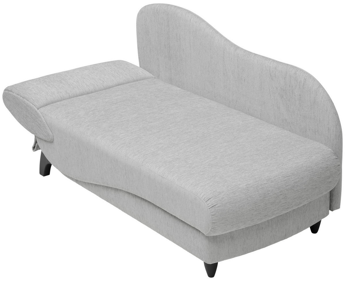 RÉCAMIERE in Webstoff Hellgrau  - Hellgrau/Schwarz, Modern, Holz/Textil (84/87/171-190cm) - Joka