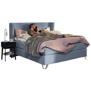 BOXSPRINGBETT 180/200 cm in Grau - Alufarben/Grau, KONVENTIONELL, Textil/Metall (180/200cm) - Jensen