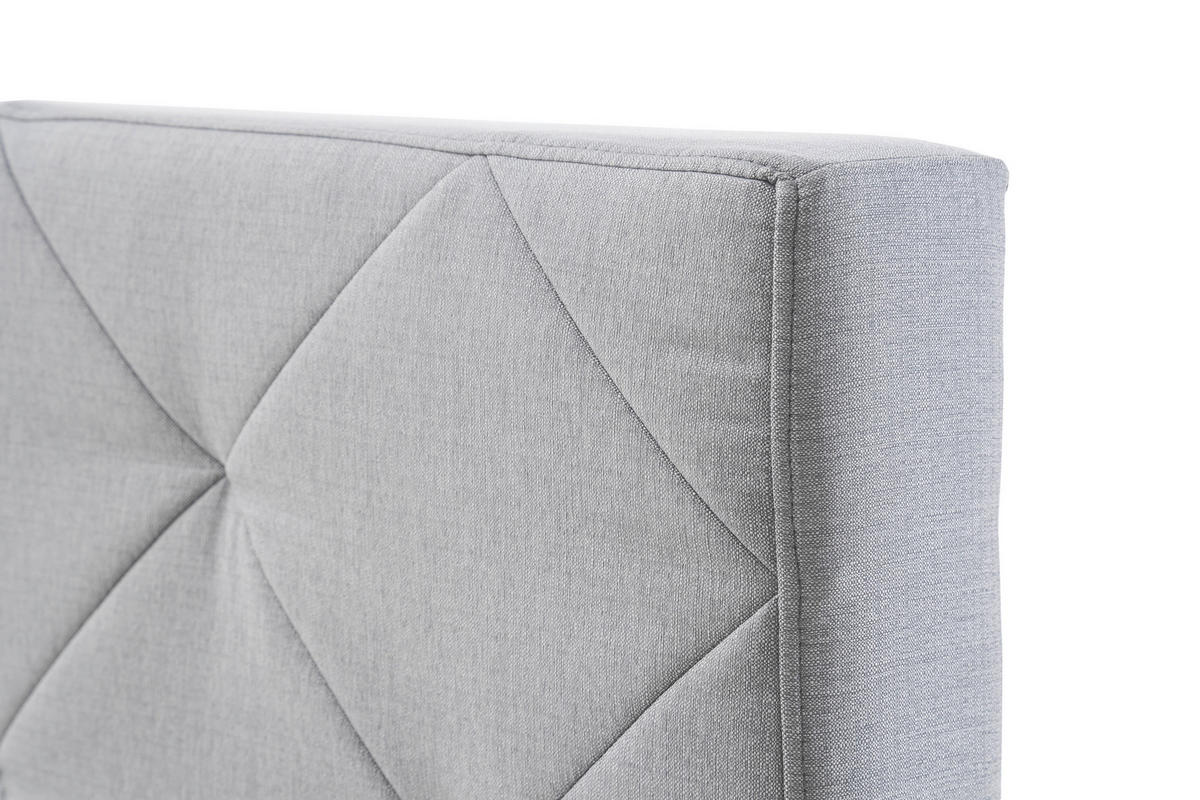POLSTERBETT CHICAGO 180/200 cm  in Hellgrau  - Chromfarben/Hellgrau, KONVENTIONELL, Textil/Metall (180/200cm) - Livetastic