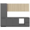 KÜCHENBLOCK 285 cm   in Graphitfarben, Eichefarben  - Eichefarben/Schwarz, Basics, Holzwerkstoff/Kunststoff (285cm) - Visiona