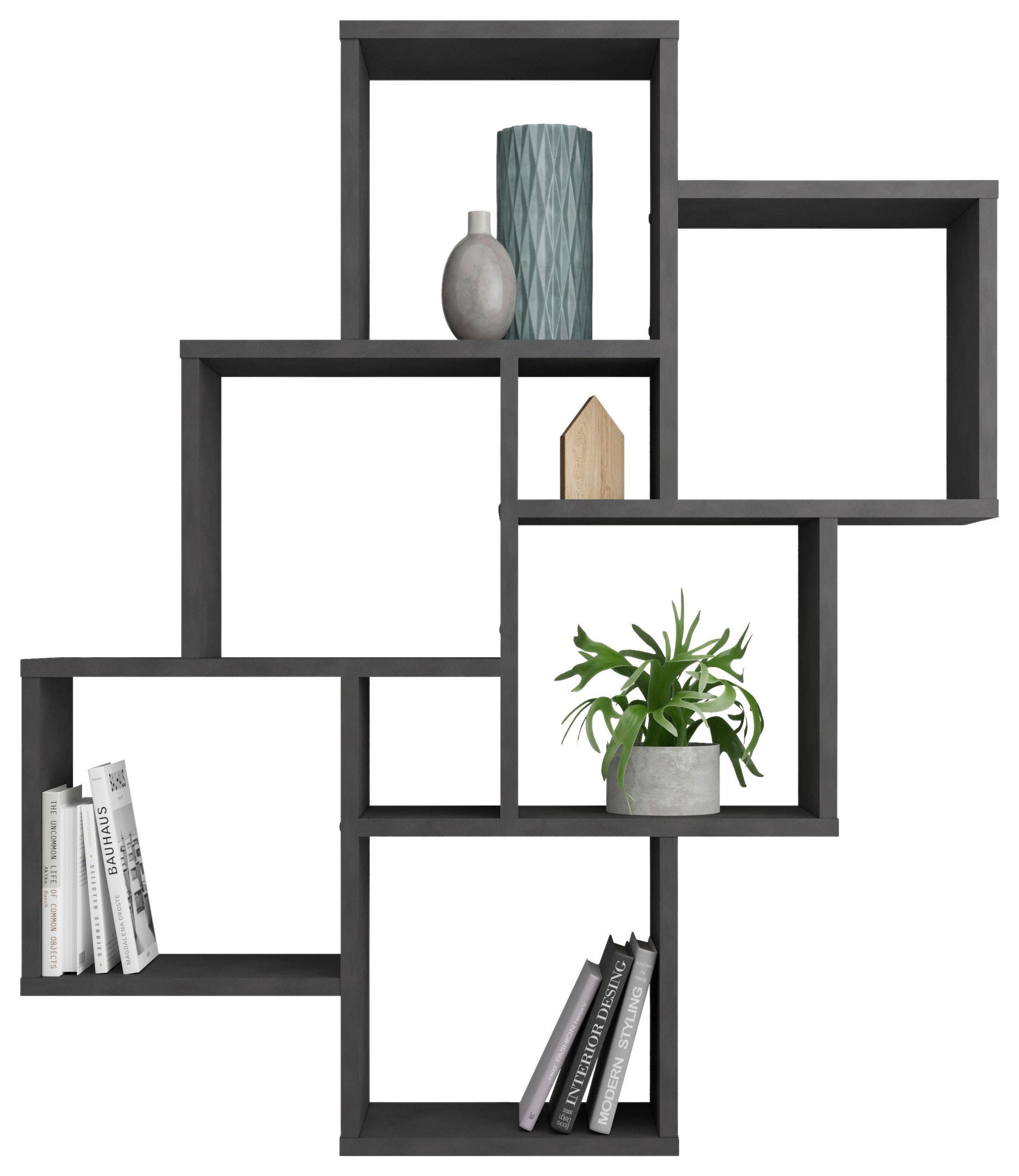 WANDREGAL Schwarz  - Schwarz, KONVENTIONELL, Holzwerkstoff (82/95/16cm) - MID.YOU