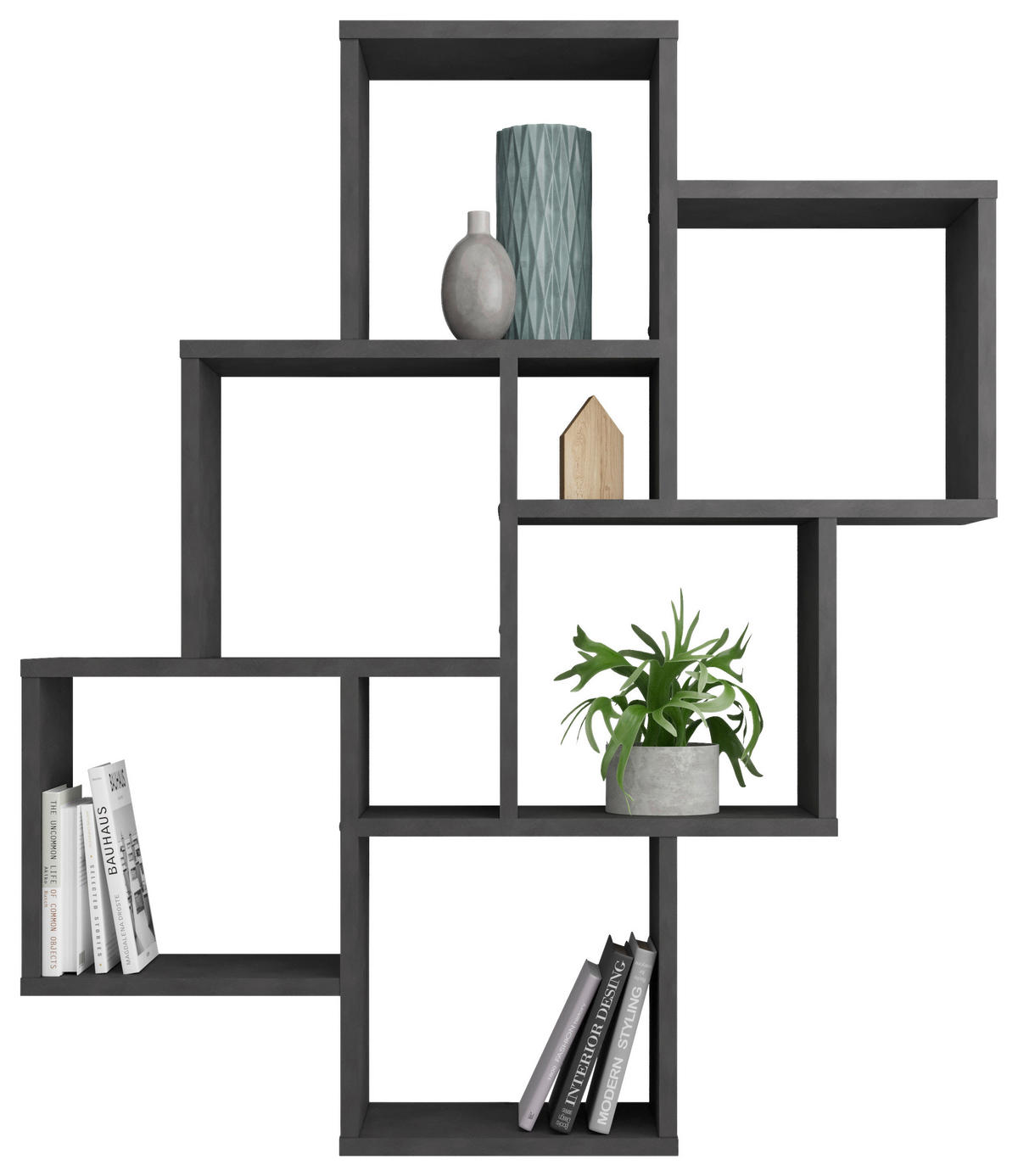 WANDREGAL Schwarz  - Schwarz, KONVENTIONELL, Holzwerkstoff (82/95/16cm) - MID.YOU