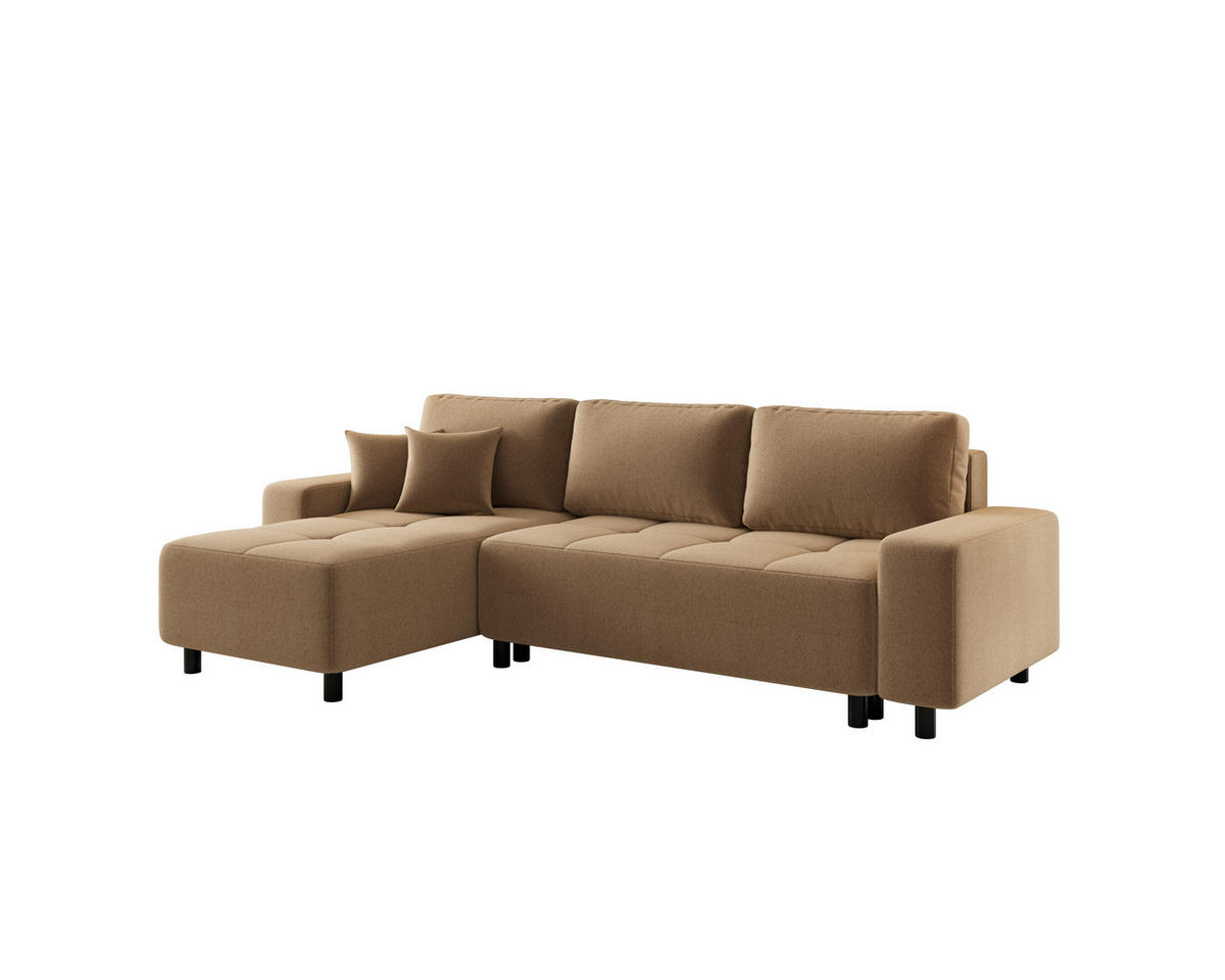 ECKSOFA  in Jacquard Senfgelb  - Senfgelb/Schwarz, MODERN, Kunststoff/Textil (144/246cm) - Carryhome