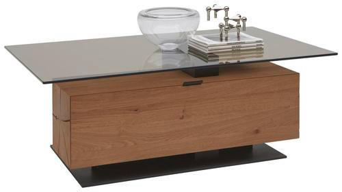 COUCHTISCH Kerneiche vollmassiv ESG, Parsolglas 125/75/46 cm rechteckig Eichefarben  - Eichefarben/Anthrazit, Natur, Leder/Glas (125/75/46cm) - Valnatura
