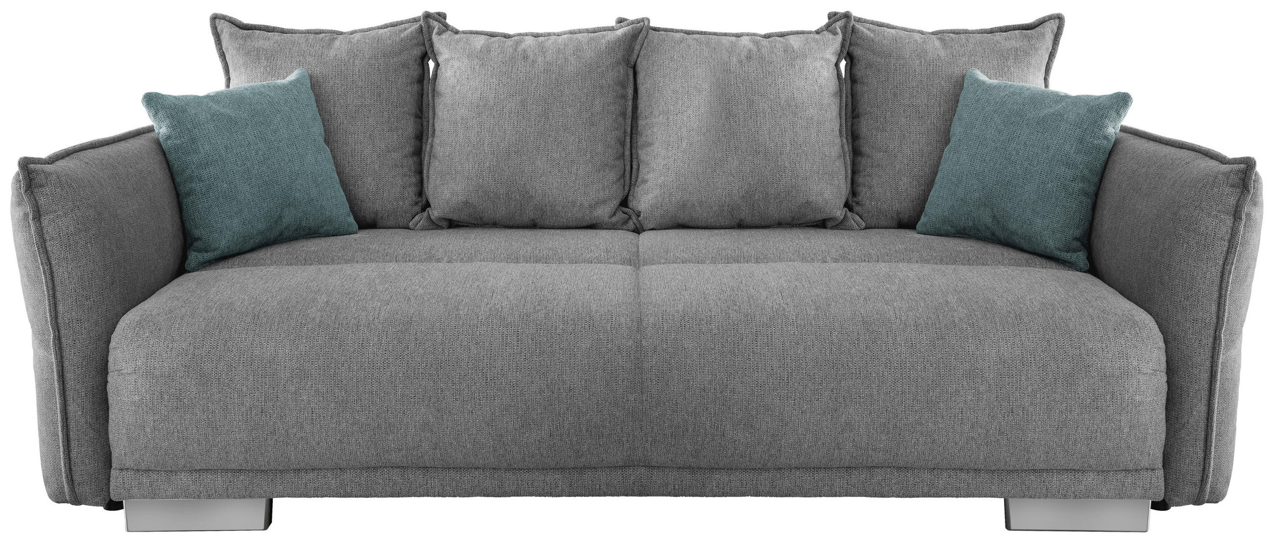 BIGSOFA Chenille Silberfarben  - Chromfarben/Silberfarben, MODERN, Kunststoff/Textil (242/71/90/131cm) - Livetastic