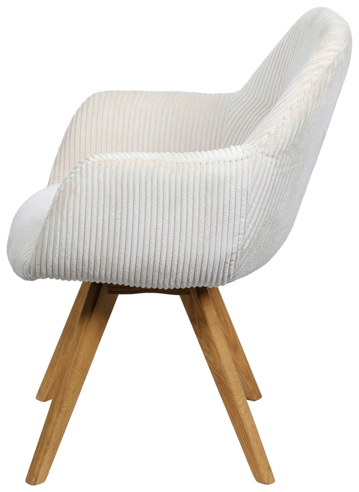 ARMLEHNSTUHL  in Cord  - Eichefarben/Beige, KONVENTIONELL, Holz/Textil (61/64/58cm) - Linea Natura