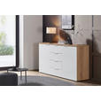 SIDEBOARD in 180/89/43 cm - Chromfarben/Eichefarben, Design, Holzwerkstoff/Kunststoff (180/89/43cm) - Xora
