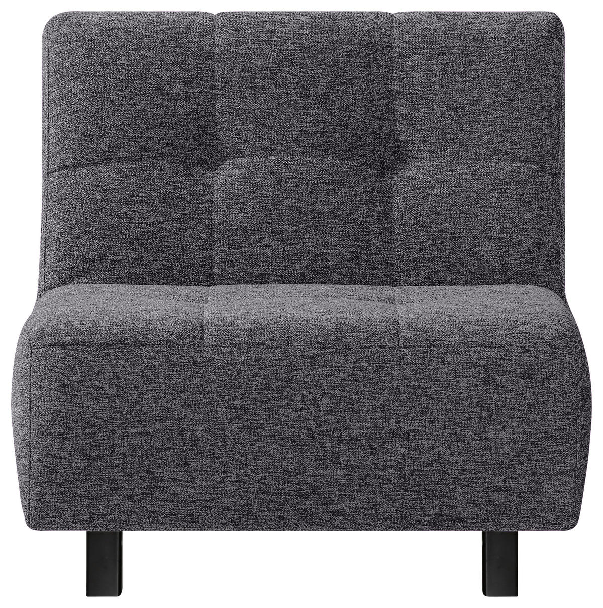 SCHLAFSESSEL Flachgewebe Grau  - Schwarz/Grau, Design, Textil/Metall (85/92/102cm) - Novel