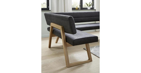 ECKBANK 155/195 cm  in Anthrazit, Eichefarben  - Eichefarben/Anthrazit, KONVENTIONELL, Holz/Textil (155/195cm) - Dieter Knoll