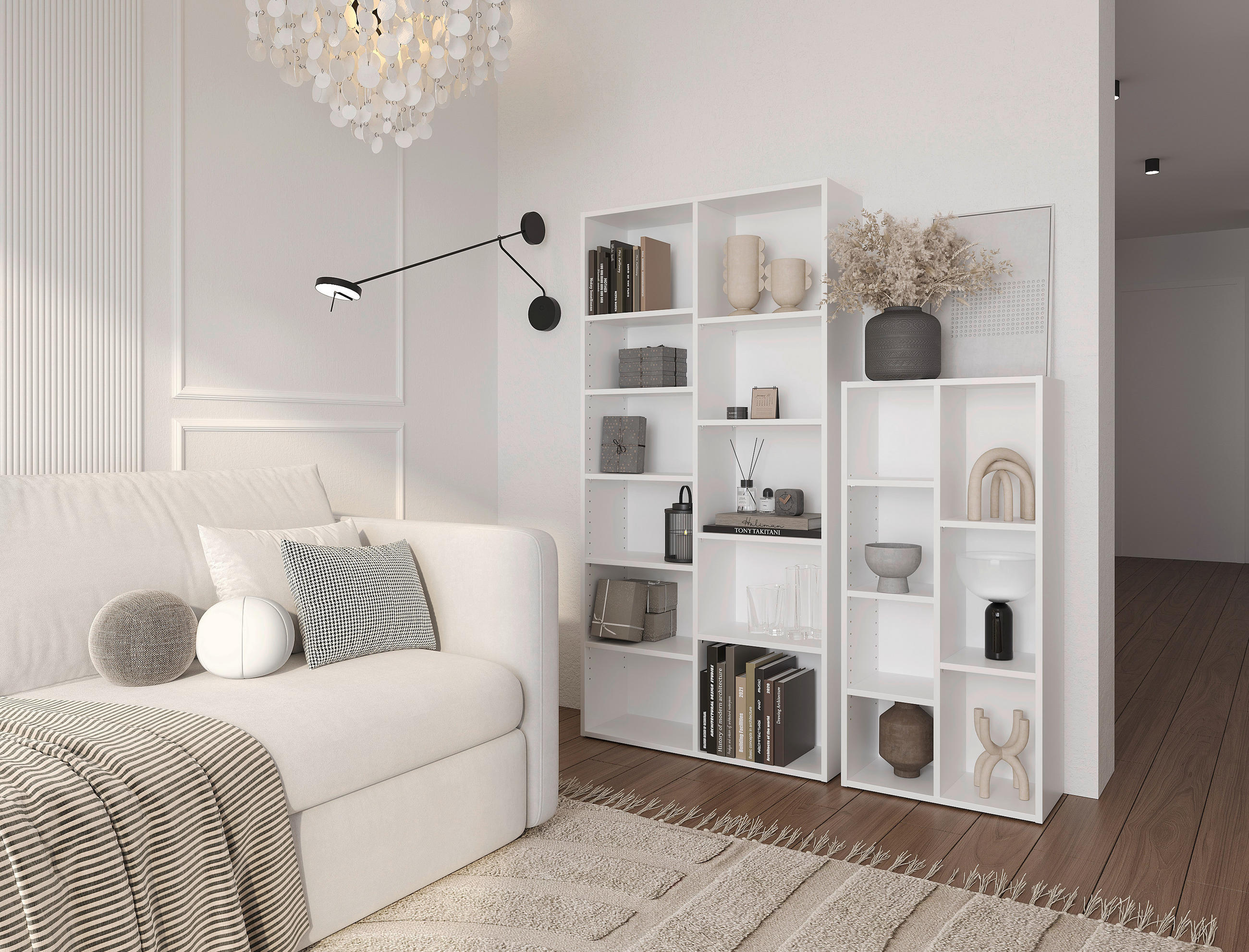 REGAL 50/106/26 cm bela - bela, Basics, leseni material (50/106/26cm) - Boxxx